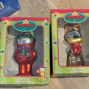 Garfield Holiday Ornament Set - Orange and Gold
